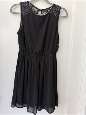 Forever 21 Black Lace Yoke Mini Dress